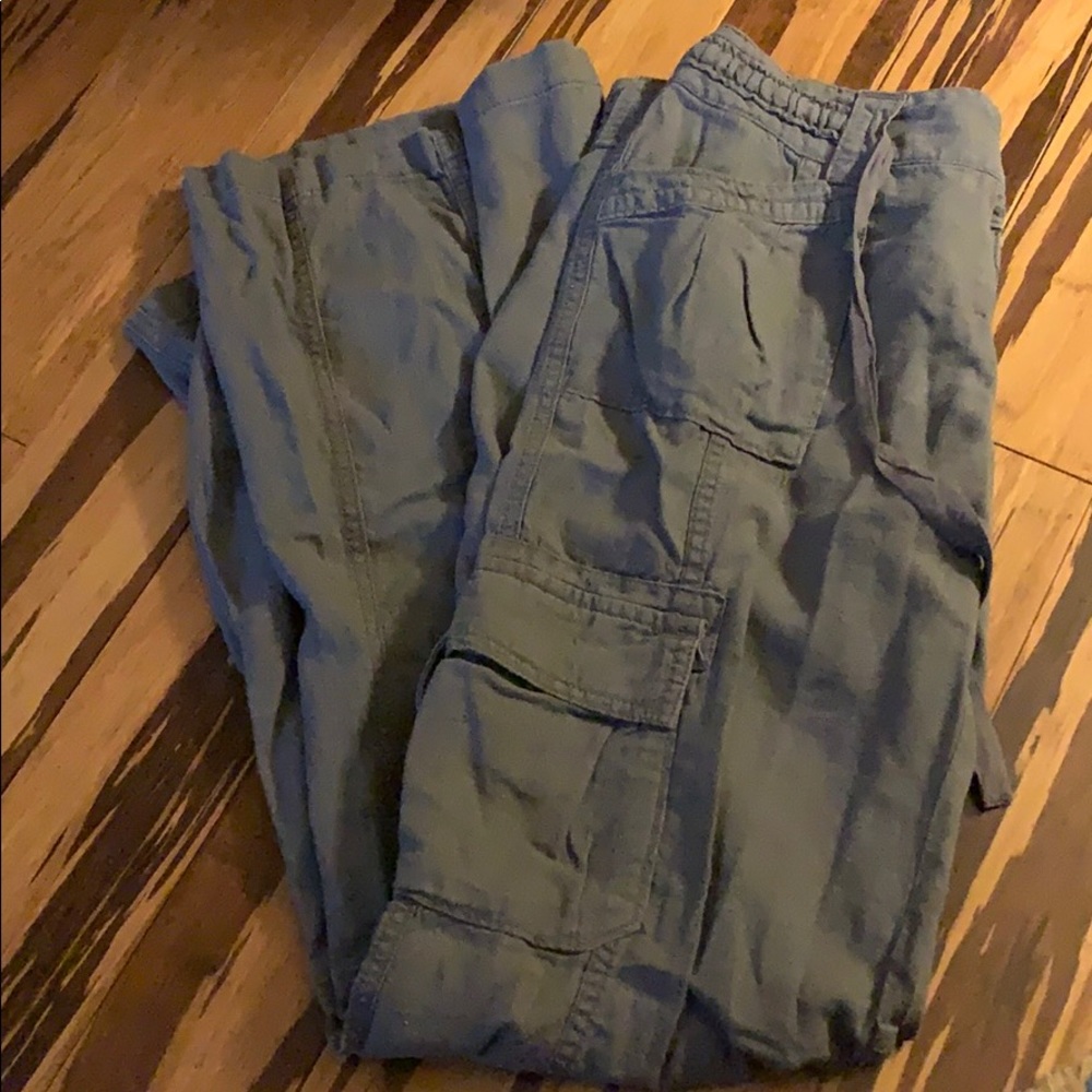 Dark green linen pants